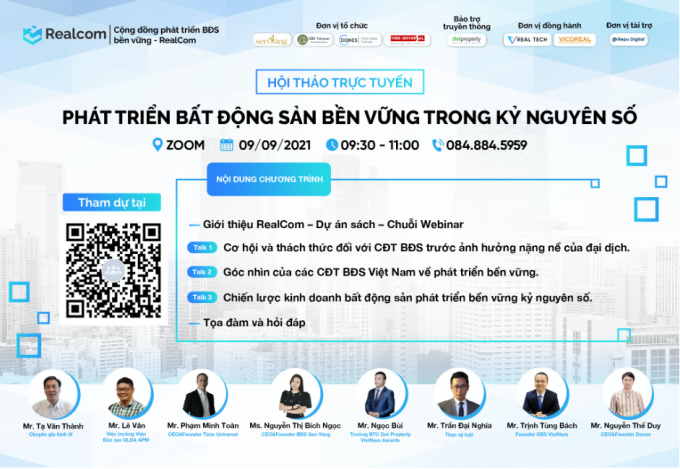 Hội thảo trực tuyến với chủ đề “Phát triển Bất động sản bền vững trong kỷ nguyên số”