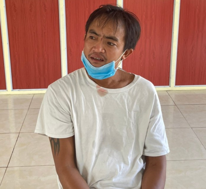 Đối tượng Lê Văn Hải tại cơ quan Công an.