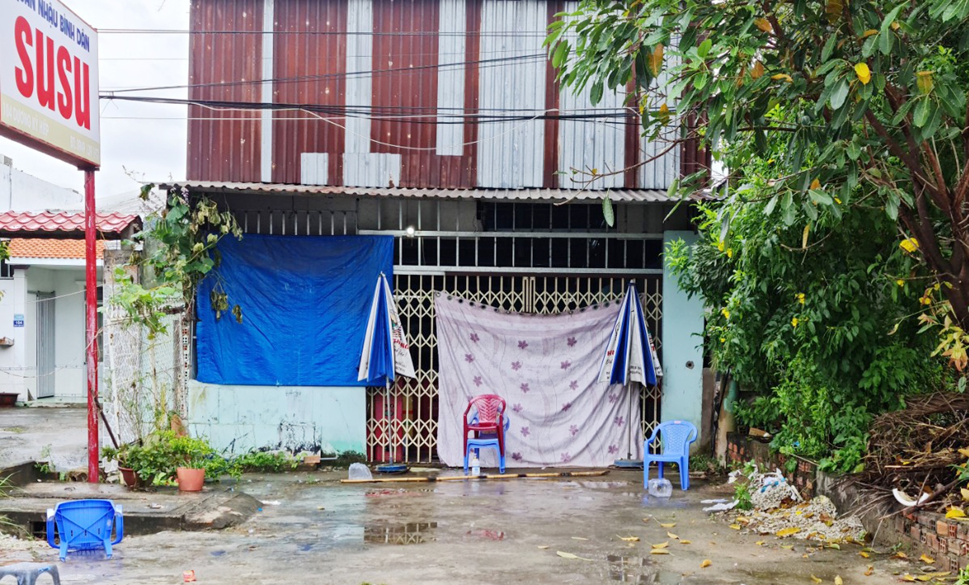 Hiện trường qu&aacute;n nhậu Su Su, nơi xảy ra &aacute;n mạng