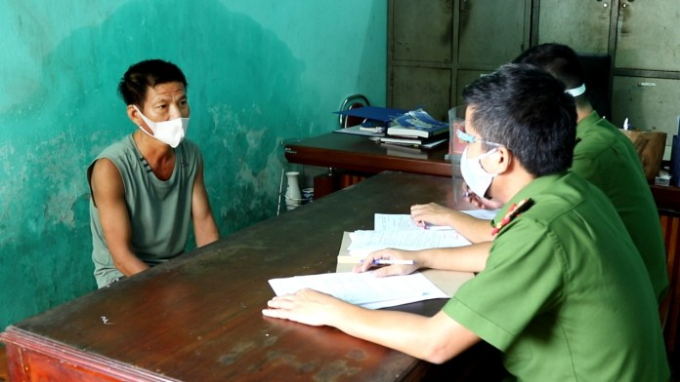 Đối tượng Phan Ngọc Sơn tại cơ quan Công an