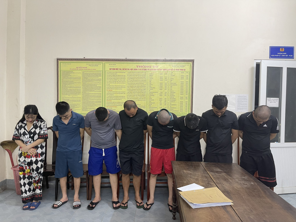 Các đối tượng bị bắt giữ. (Ảnh: Công an Hà Tĩnh)