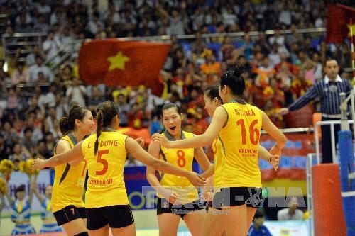 Tuyển b&oacute;ng chuyền nữ Việt Nam sẽ tham dự Giải b&oacute;ng chuyền nữ Quốc tế VTV. Ảnh: TTXVN