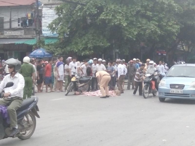 Hiện trường vụ tai nạn thương t&acirc;m.