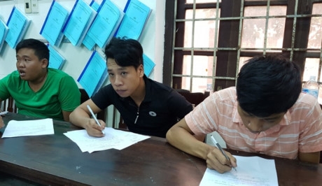 C&aacute;c đối tượng tại cơ quan C&ocirc;ng an. (Ảnh: GT)