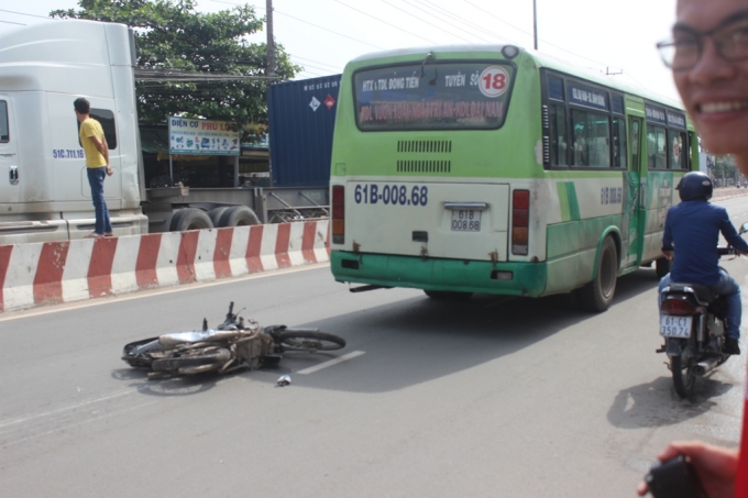 Hiện trường vụ tai nạn.