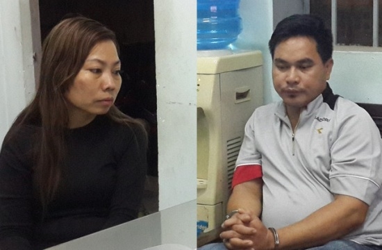 Hai đối tượng Phương v&agrave; To&agrave;n tại cơ quan c&ocirc;ng an. Ảnh: Cơ quan CSĐT.