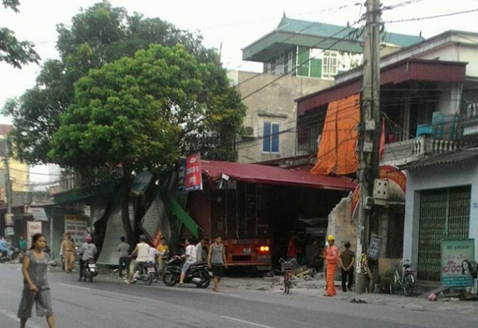 Hiện trường nơi xảy ra vụ tai nạn.