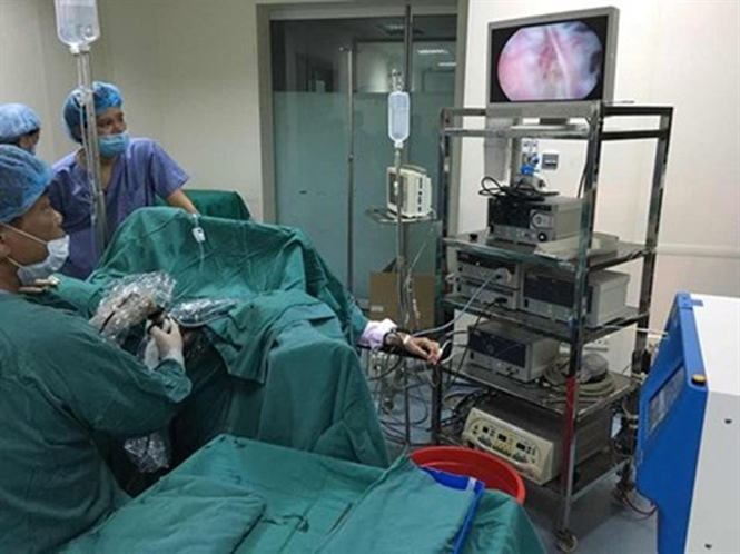 Phương ph&aacute;p nội soi b&oacute;c bướu ph&igrave; tiền liệt tuyến bằng Laser được mổ th&agrave;nh c&ocirc;ng tại bệnh viện Đa khoa Hợp Lực. (Ảnh: do bệnh viện cung cấp)