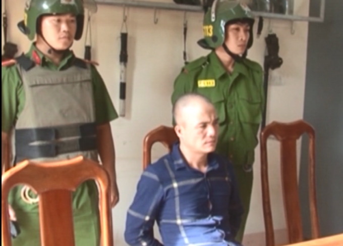 Đối tượng Sơn tại cơ quan c&ocirc;ng an.