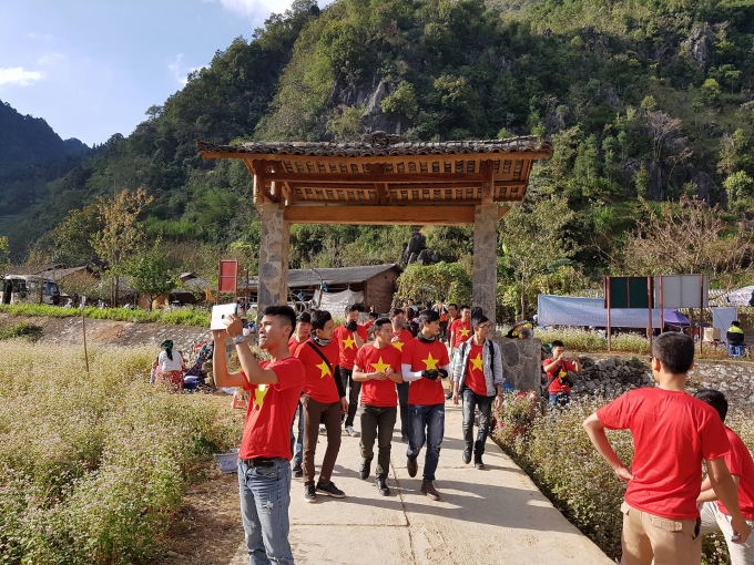 Du kh&aacute;ch chi&ecirc;m ngưỡng, thưởng thức hoa tam gi&aacute;c mạch tại H&agrave; Giang.