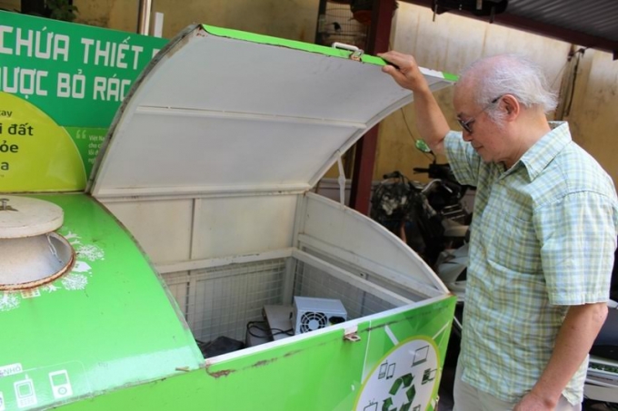 Nhiều điểm thu gom r&aacute;c điện tử chưa ph&aacute;t huy được hiệu quả.