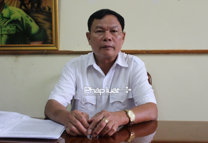 Chủ tịch UBND x&atilde; Kỳ T&acirc;n trong buổi l&agrave;m việc với ph&oacute;ng vi&ecirc;n.