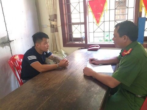 Đối tượng Lộc tại cơ quan điều tra.