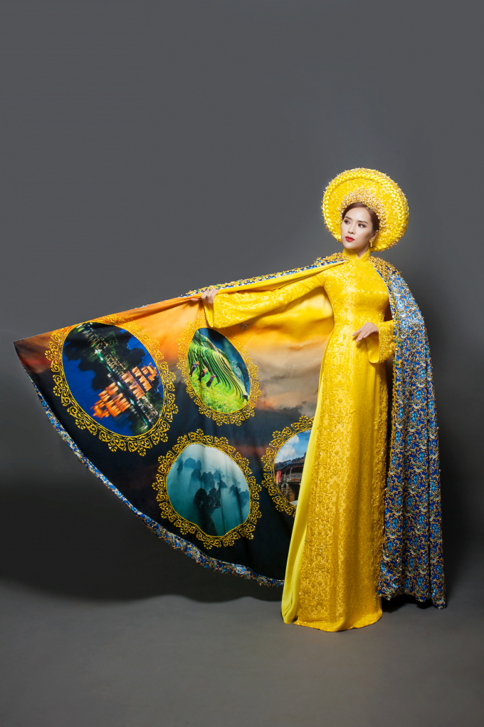 Bella Mai cũng ch&iacute;nh thức c&ocirc;ng bố bộ quốc phục sẽ tr&igrave;nh diễn v&agrave;o&nbsp;đ&ecirc;m chung kết Hoa hậu du lịch Ho&agrave;n vũ thế giới.&nbsp;