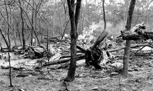 M&aacute;y bay chở &ocirc;ng Hammarskjold rơi gần khu vực Ndola ở Bắc Rhodesia (nay l&agrave; Zambia).