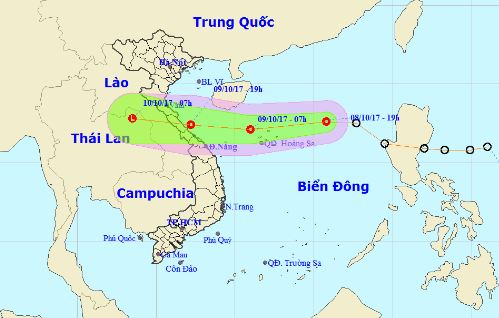 Vị tr&iacute;, hướng đi của &aacute;p thấp nhiệt đới. Ảnh: nchmf.gov.vn