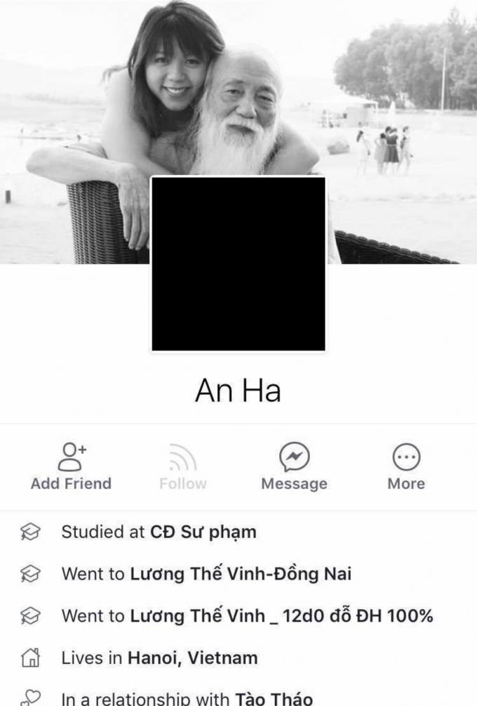 Ảnh đại diện facebook c&aacute; nh&acirc;n An Ha chuyển m&agrave;u đen.