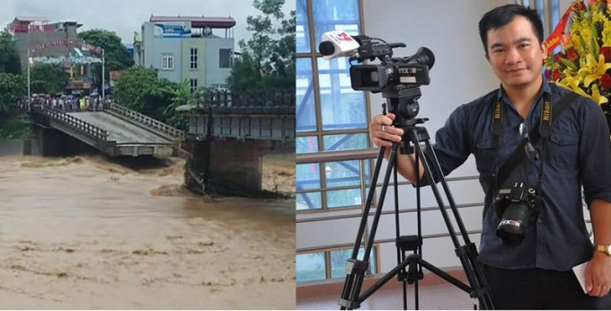 Ph&oacute;ng vi&ecirc;n Đinh Hữu Dư mất t&iacute;ch trong lũ dữ khi t&aacute;c nghiệp tại c&acirc;y cầu&nbsp;Thia.