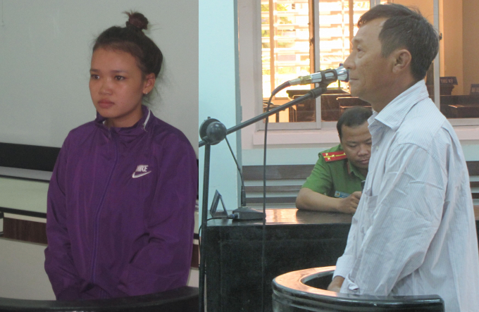 Bị c&aacute;o L&acirc;m Thị Thu Nh&agrave;n v&agrave; Nguyễn Th&agrave;nh Nh&acirc;n trước v&agrave;nh m&oacute;ng ngựa.