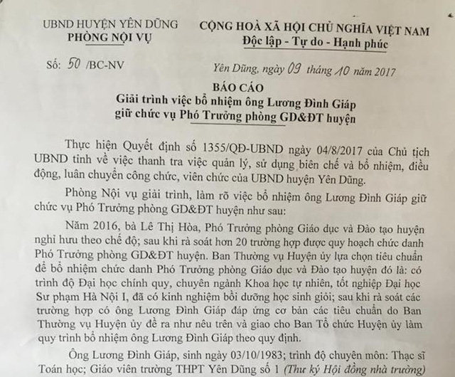 Bắc Giang: Đột ph&aacute; chọn người t&agrave;i bị y&ecirc;u cầu kiểm điểm, r&uacute;t kinh nghiệm?