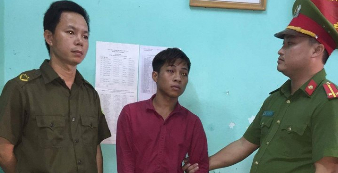 Đối tượng Đặng Ngọc Trung tại cơ quan c&ocirc;ng an. (Ảnh. CA)