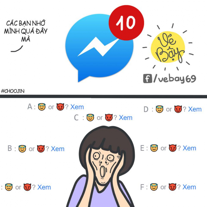 Ph&aacute;c họa cộng đồng mạng sử dụng Facebook Messenger l&uacute;c n&agrave;y (Nguồn: Vẽ Bậy)