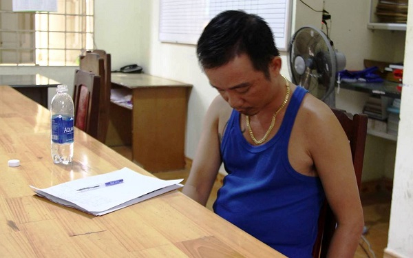 Đối tượng Phạm Quốc Cường tại cơ quan điều tra. (Ảnh: b&aacute;o Vietnamnet)