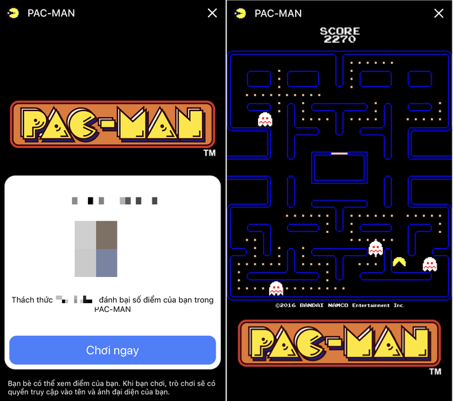 Một v&iacute; dụ điển h&igrave;nh như tr&ograve; PAC-MAN kinh điển từng l&agrave;m mưa l&agrave;m gi&oacute; một thời, cũng c&oacute; thể được chơi ngay tr&ecirc;n Facebook Messenger.
