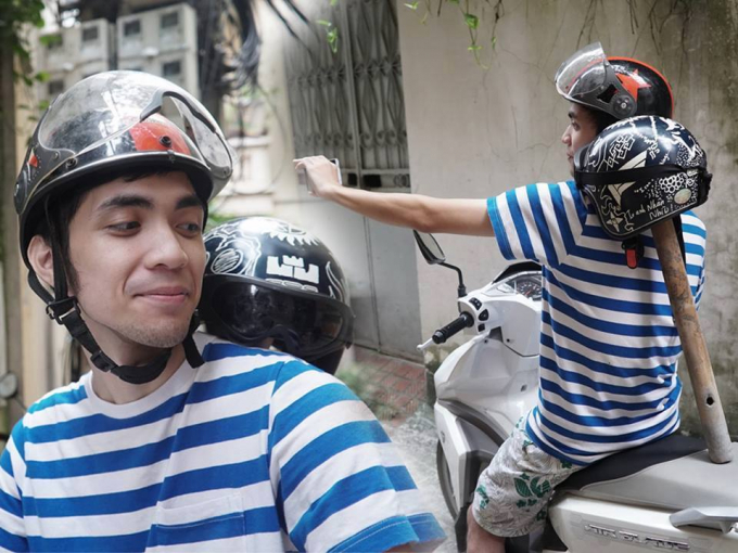 B&iacute; k&iacute;p 1 ''đưa em đi chơi xe tr&ecirc;n con xe tay ga