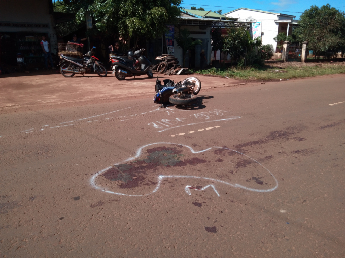 Hiện trường vụ tai nạn giao th&ocirc;ng.