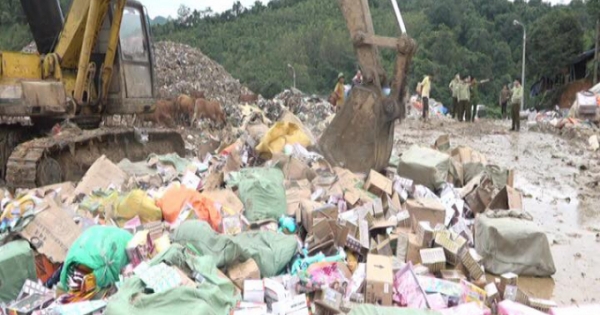 Tiêu hủy hàng hóa nhập lậu số lượng 