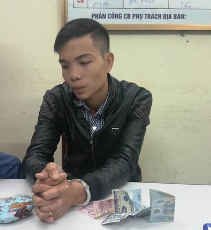 Đối tượng Chiến tại cơ quan điều tra.