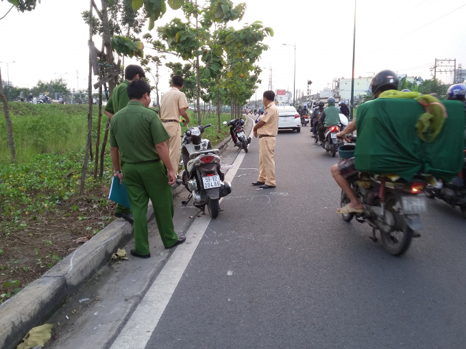 Hiện trường vụ tai nạn.