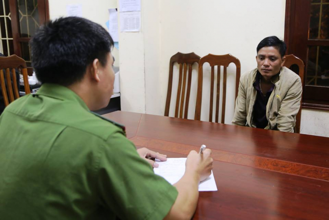 Một trong c&aacute;c đối tượng tại cơ quan điều tra.