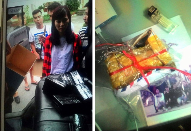 Đối tượng c&ugrave;ng tang vật bị lực lượng chức năng bắt giữ.