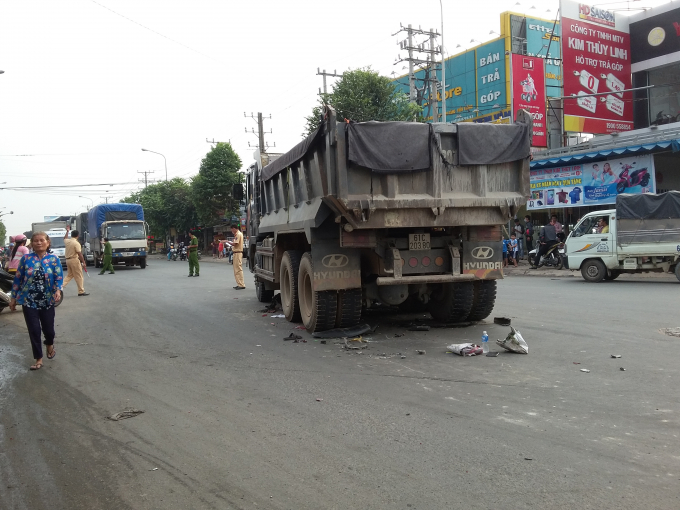 Hiện trường vụ tai nạn.