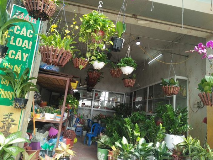 Cận cảnh cửa h&agrave;ng b&aacute;n c&acirc;y cảnh, nơi xảy ra sự việc tr&ecirc;n.