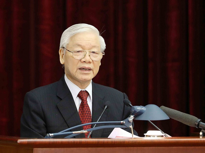 Tổng B&iacute; thư Nguyễn Ph&uacute; Trọng ph&aacute;t biểu khai mạc hội nghị. Ảnh: TTXVN