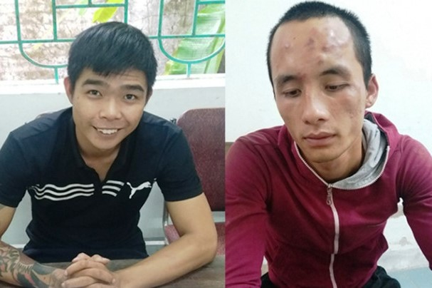 Hai đối tượng tại cơ quan điều tra.