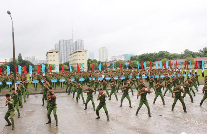Đồng diễn b&agrave;i v&otilde; thể dục 38 động t&aacute;c tại hội khỏe&nbsp;