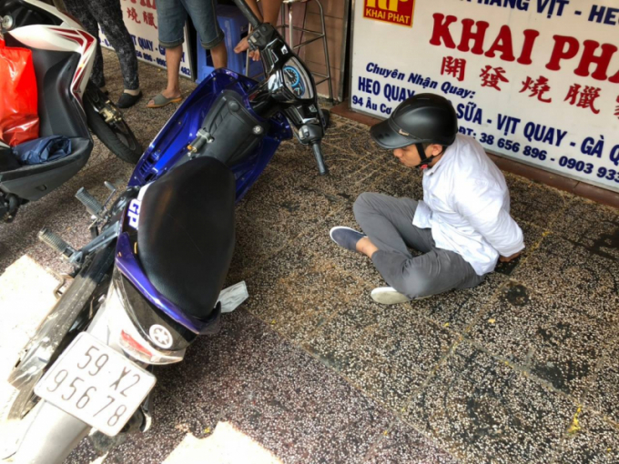 Đối tượng H&agrave; Minh Thuận c&ugrave;ng phương tiện g&acirc;y &aacute;n.