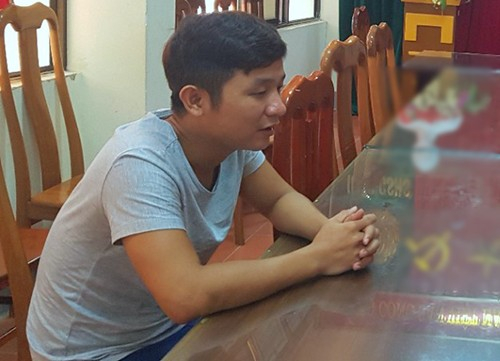 Đối tượng L&ecirc; Ho&agrave;ng Anh tại CQĐT C&ocirc;ng an H&agrave; Tĩnh.