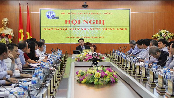 Hội nghị giao ban Quản l&yacute; nh&agrave; nước qu&yacute;&nbsp;3 của Bộ Th&ocirc;ng tin &amp;amp;amp; Truyền th&ocirc;ng.