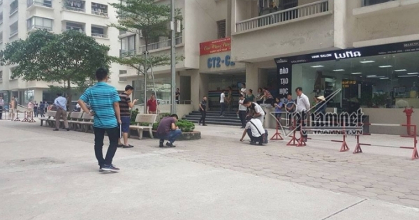 Hà Nội: Nghi án chồng nổ 2 phát súng bắn vợ tại sân chung cư VOV