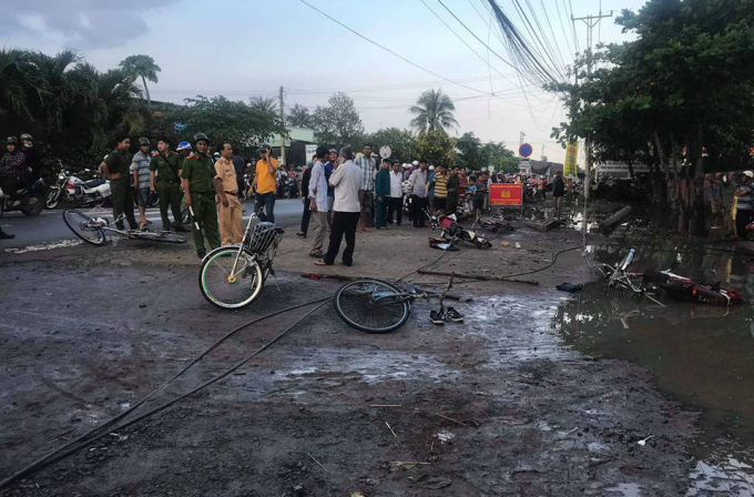 Hiện trường vụ điện giật l&agrave;m 2 học sinh tử vong.