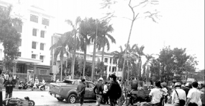 Hiện trường vụ tai nạn.