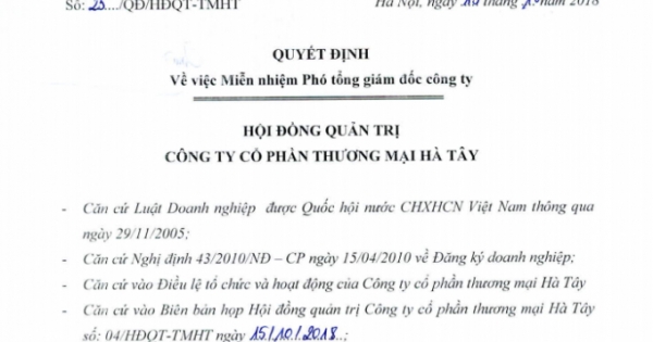 Miễn nhiệm Phó tổng giám đốc sau chưa đầy 2 tháng bổ nhiệm