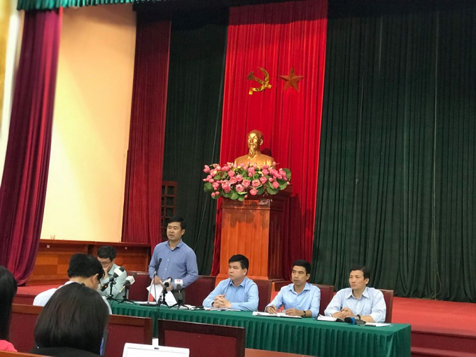 &Ocirc;ng Đỗ Minh Tuấn &ndash; Ph&oacute; chủ tịch UBND huyện S&oacute;c Sơn tại buổi giao ban b&aacute;o ch&iacute; chiều ng&agrave;y 16/10/2018.