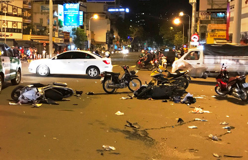 Hiện trường vụ tai nạn.