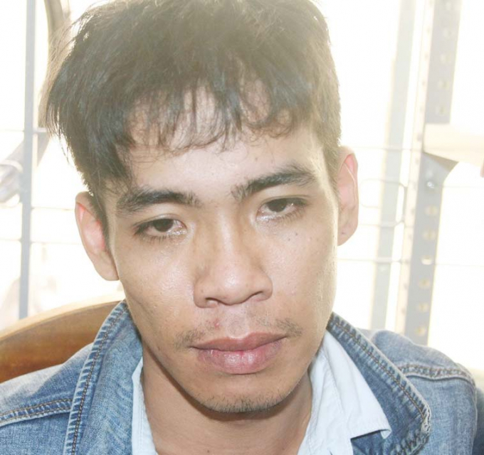 Đối tượng Ho&agrave;ng tại cơ quan điều tra.